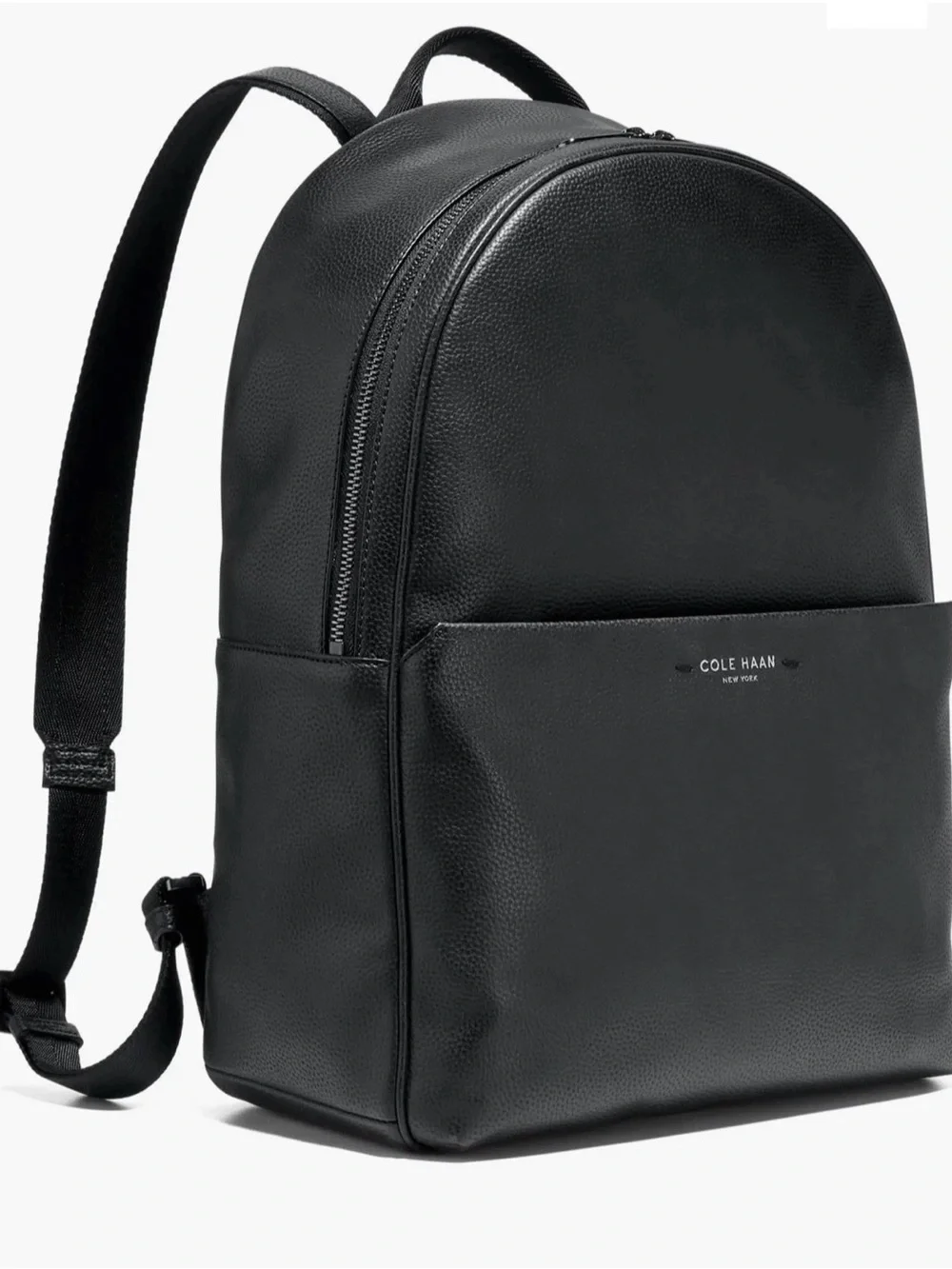 Cole Haan Black Pebbled Leather Backpack